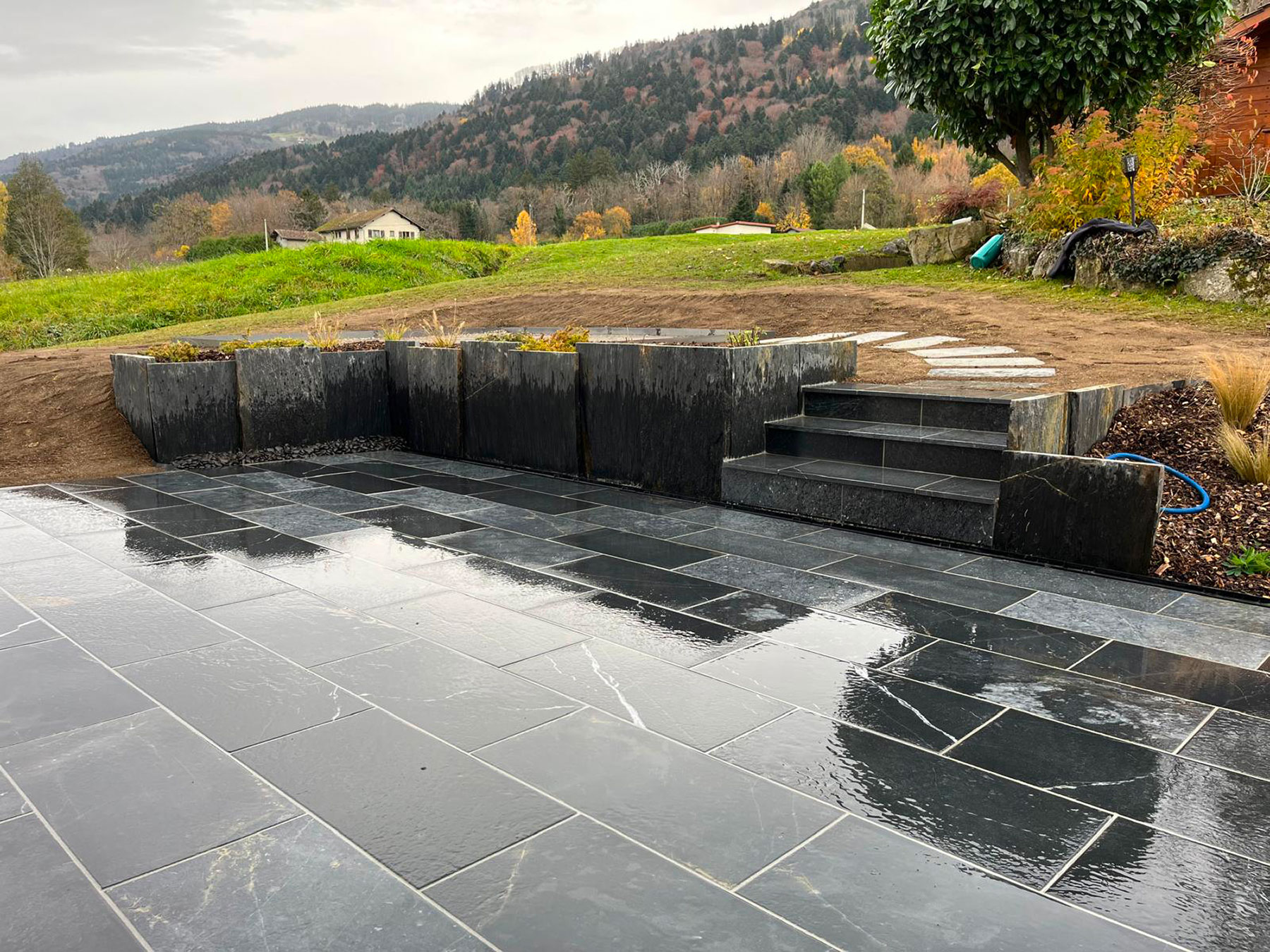 terrasse en carrelage