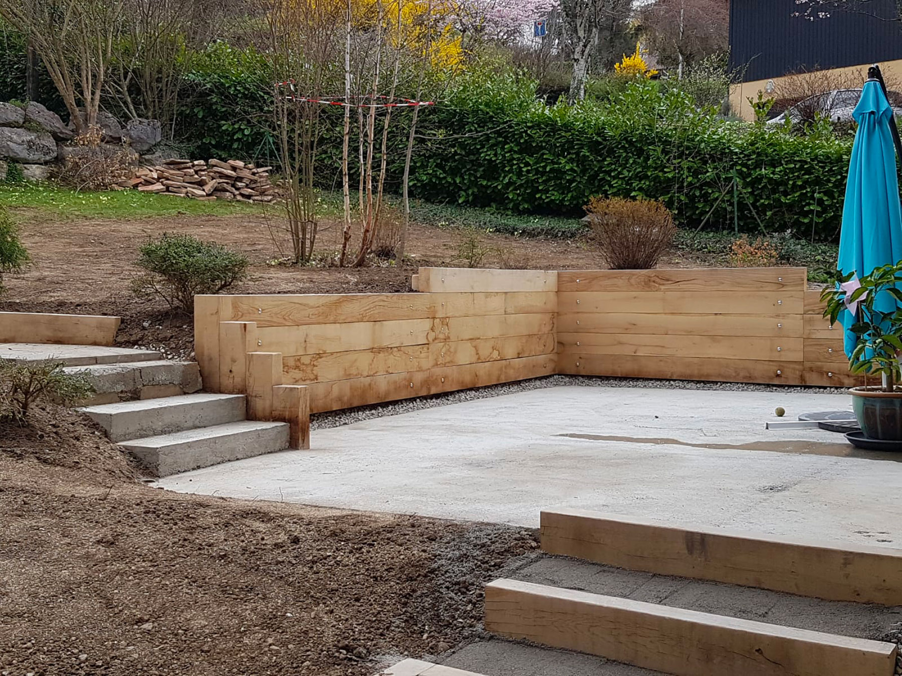 construction muret terrasse